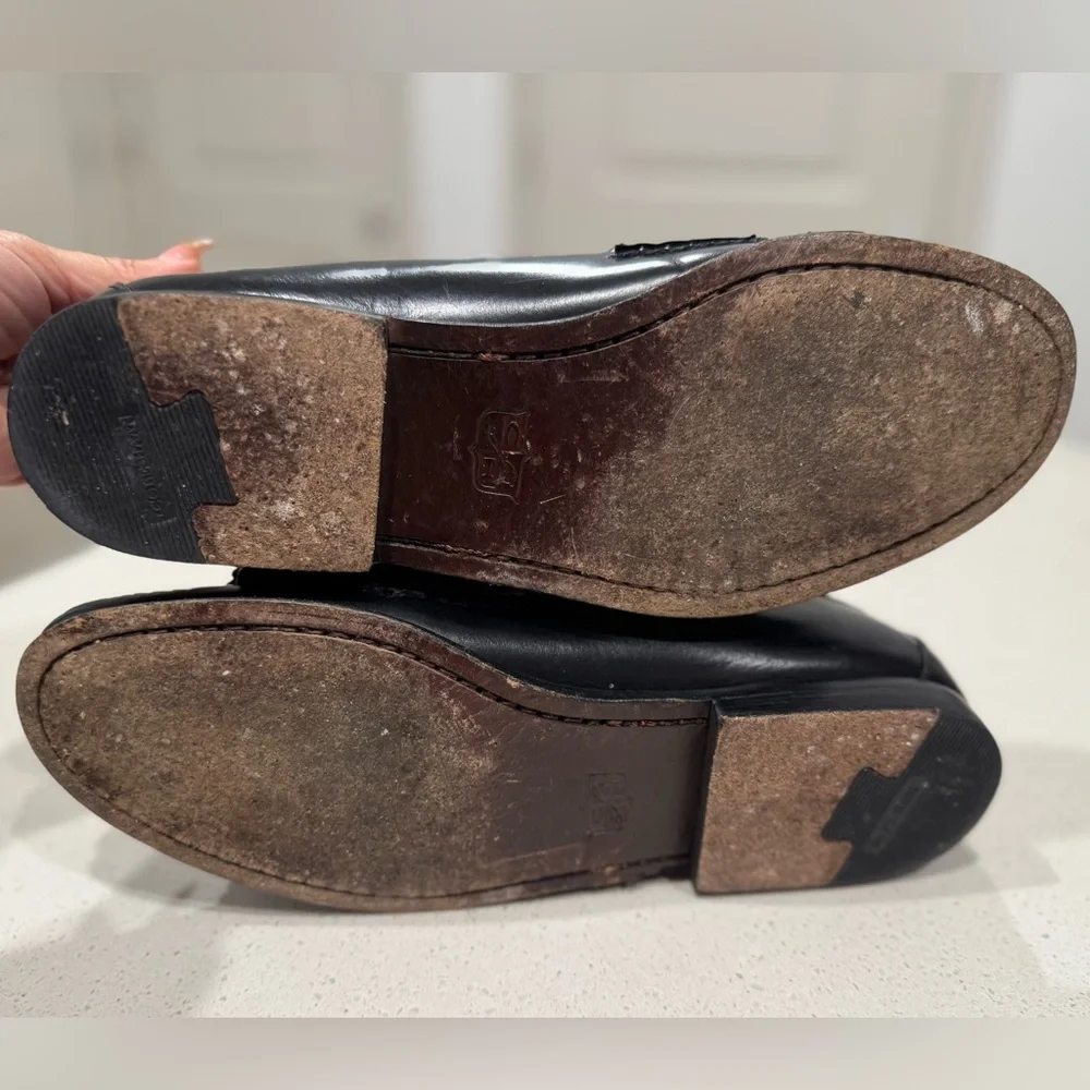Cole Haan City Black Leather Kiltie Monk Strap Loafers - Size 10